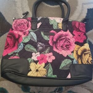 Vera Bradley Black Floral Tote Bag